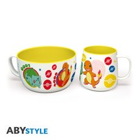 Set miska + hrnek - Pokémon - "Pikachu & Kanto Starters"