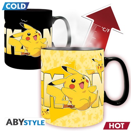 Hrnek - Pokémon - "Black & Yellow Pikachu" (měnící se motiv)
