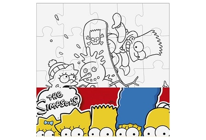 Simpsonovi puzzle - Vymaluj si velký čtverec